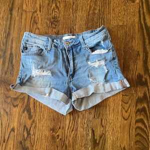 KanCan Distressed Denim Shorts